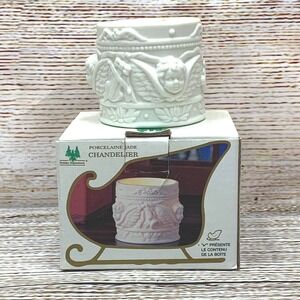 Holiday Expressions Porcelain Jade Chandelier‎ Angel Candle Holder Unused in Box